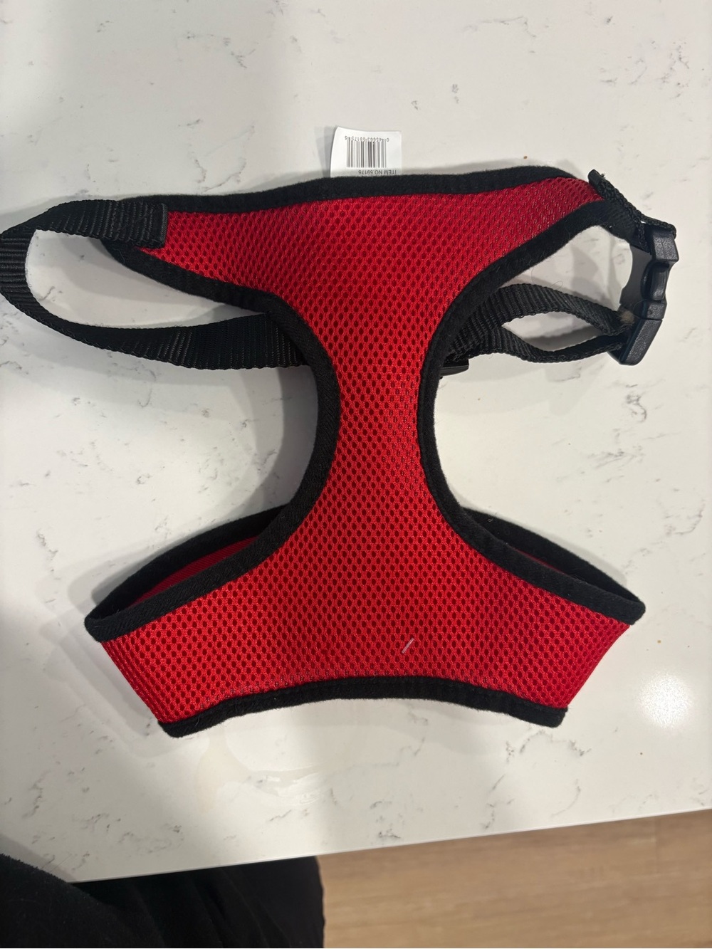 Red Small Pet Mesh Harness with Black Trim